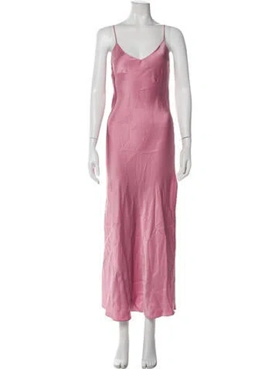 Pre-owned Dannijo Silk Long Dress In Pink