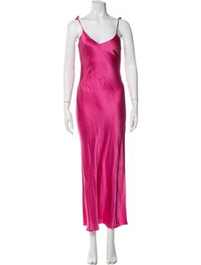Pre-owned Dannijo Silk Long Dress In Pink