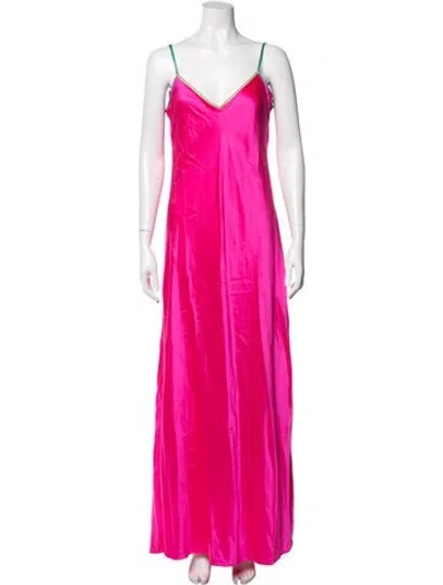 Pre-owned Dannijo Silk Long Dress In Pink