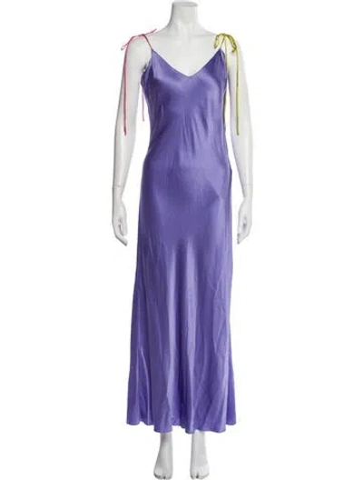 Pre-owned Dannijo Silk Long Dress In Purple