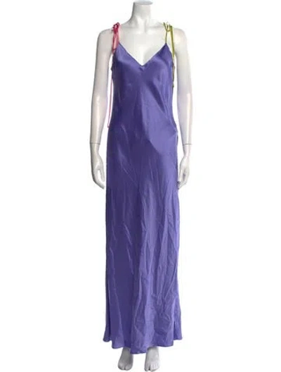 Pre-owned Dannijo Silk Long Dress In Purple