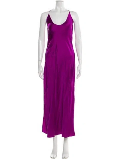 Pre-owned Dannijo Silk Long Dress In Purple