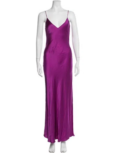 Pre-owned Dannijo Silk Long Dress In Purple
