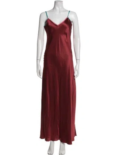 Pre-owned Dannijo Silk Long Dress In Red