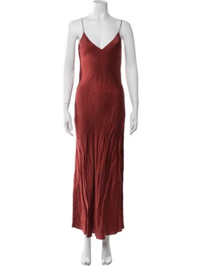 Pre-owned Dannijo Silk Long Dress In Red