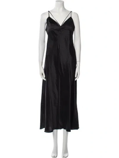 Pre-owned Dannijo Silk Long Dress W/ Tags In Black