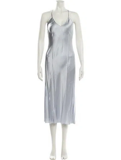 Pre-owned Dannijo Silk Long Dress W/ Tags In Blue