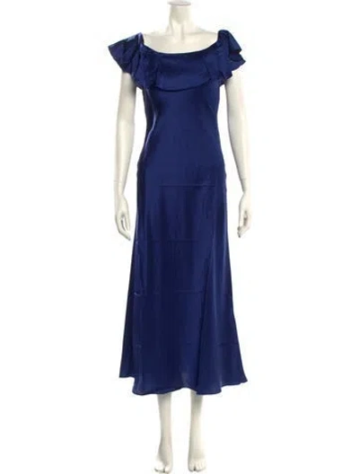 Pre-owned Dannijo Silk Long Dress W/ Tags In Blue