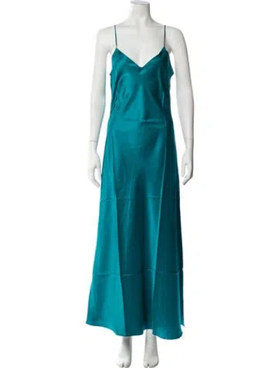 Pre-owned Dannijo Silk Long Dress W/ Tags In Blue