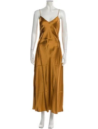 Pre-owned Dannijo Silk Long Dress W/ Tags In Gold
