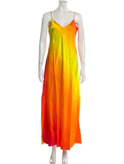 Pre-owned Dannijo Silk Long Dress W/ Tags In Multi