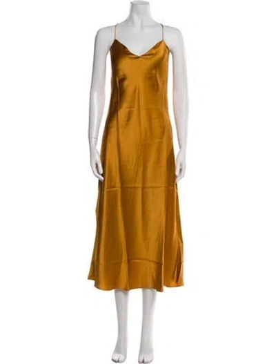 Pre-owned Dannijo Silk Long Dress W/ Tags In Orange
