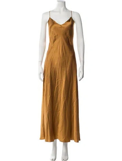 Pre-owned Dannijo Silk Long Dress W/ Tags In Orange