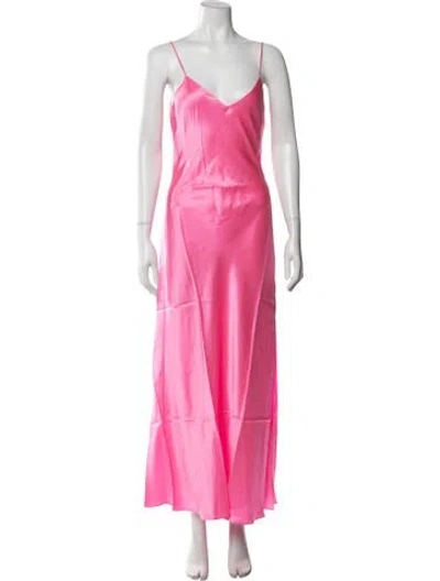 Pre-owned Dannijo Silk Long Dress W/ Tags In Pink