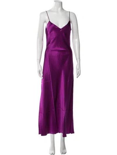 Pre-owned Dannijo Silk Long Dress W/ Tags In Purple