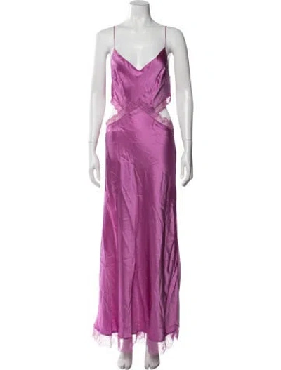 Pre-owned Dannijo Silk Long Dress W/ Tags In Purple