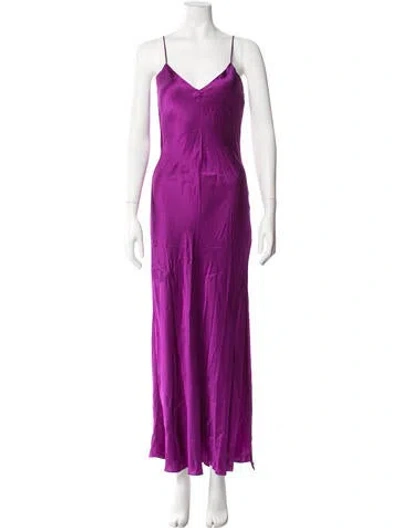 Pre-owned Dannijo Silk Long Dress W/ Tags In Purple