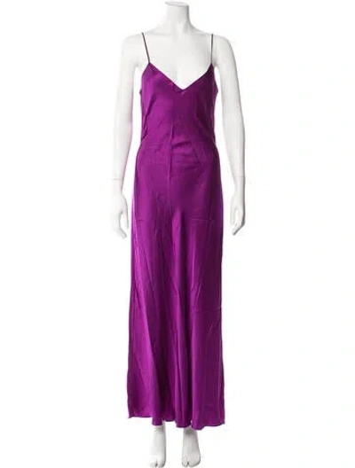 Pre-owned Dannijo Silk Long Dress W/ Tags In Purple