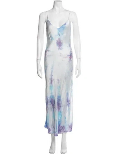 Pre-owned Dannijo Silk Long Dress In White
