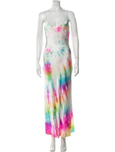 Pre-owned Dannijo Silk Long Dress In White