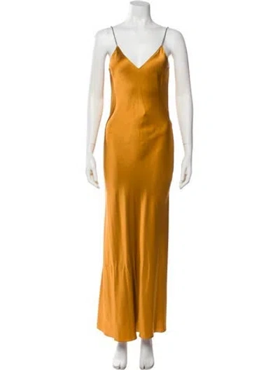 Pre-owned Dannijo Silk Long Dress In Yellow