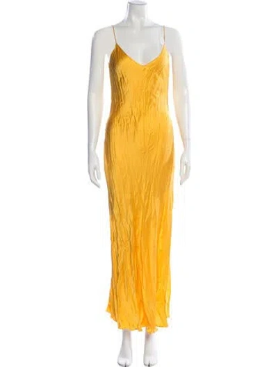 Pre-owned Dannijo Silk Long Dress In Yellow