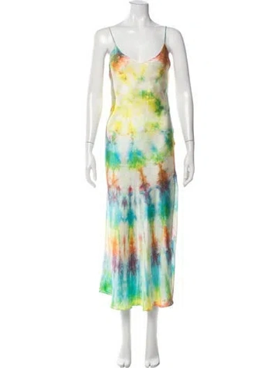 Pre-owned Dannijo Silk Long Dress In Yellow