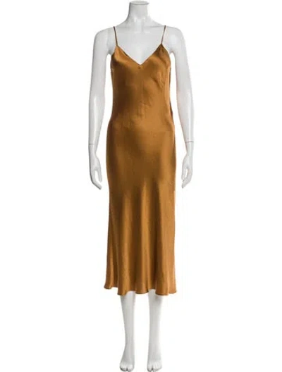 Pre-owned Dannijo Silk Long Dress In Yellow