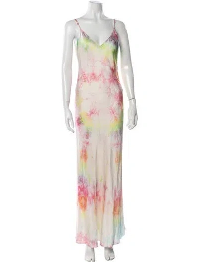 Pre-owned Dannijo Silk Long Dress In Yellow