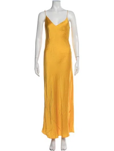 Pre-owned Dannijo Silk Long Dress In Yellow