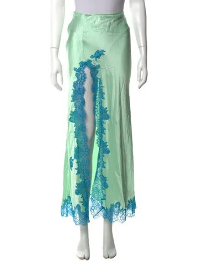 Pre-owned Dannijo Silk Long Skirt In Green