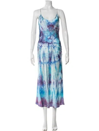 Pre-owned Dannijo Silk Midi Length Dress In Blue