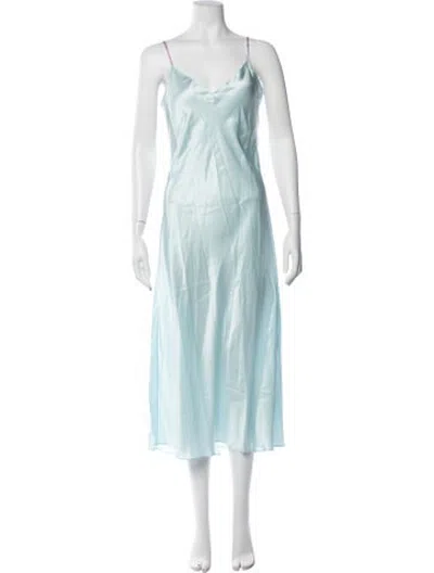 Pre-owned Dannijo Silk Midi Length Dress In Blue