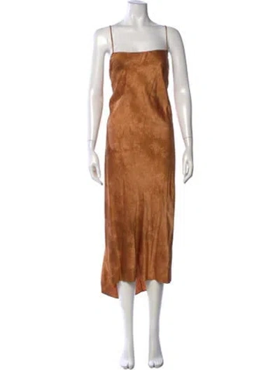 Pre-owned Dannijo Silk Midi Length Dress In Brown