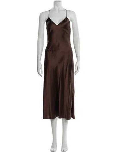 Pre-owned Dannijo Silk Midi Length Dress In Brown