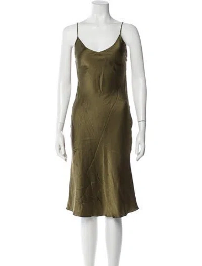 Pre-owned Dannijo Silk Midi Length Dress In Green