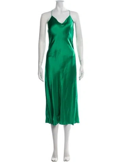 Pre-owned Dannijo Silk Midi Length Dress In Green