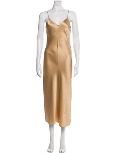 Pre-owned Dannijo Silk Midi Length Dress In Neutral