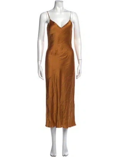 Pre-owned Dannijo Silk Midi Length Dress In Neutrals