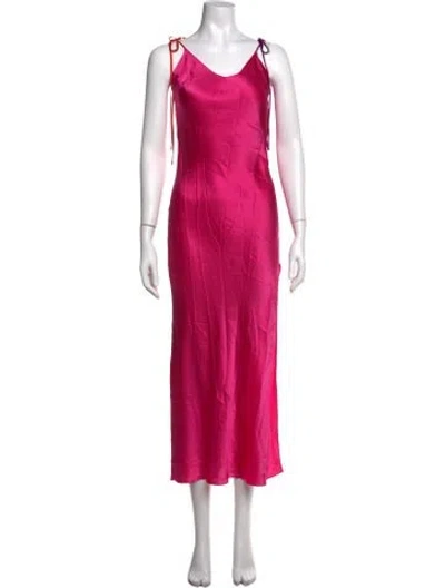Pre-owned Dannijo Silk Midi Length Dress In Pink