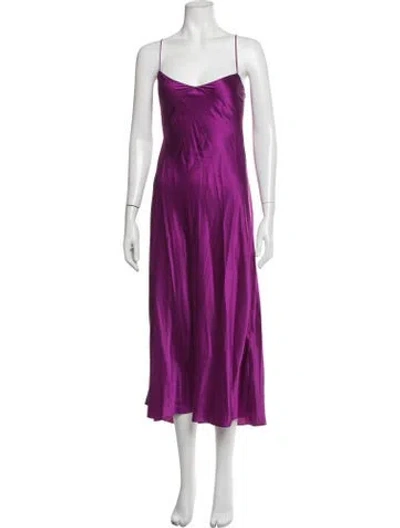 Pre-owned Dannijo Silk Midi Length Dress In Purple