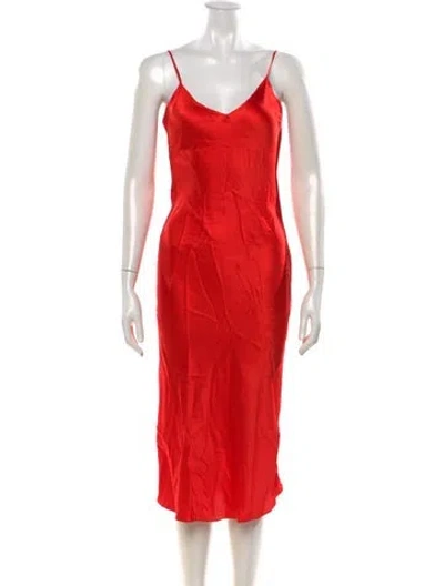 Pre-owned Dannijo Silk Midi Length Dress In Red
