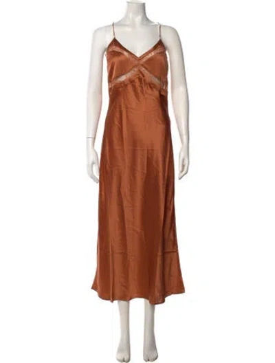 Pre-owned Dannijo Silk Midi Length Dress In Red