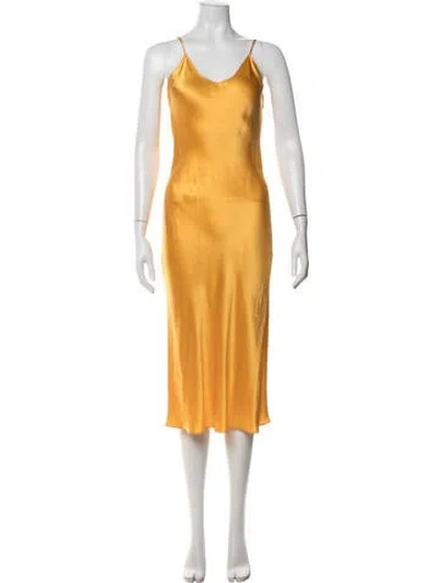 Pre-owned Dannijo Silk Midi Length Dress In Yellow