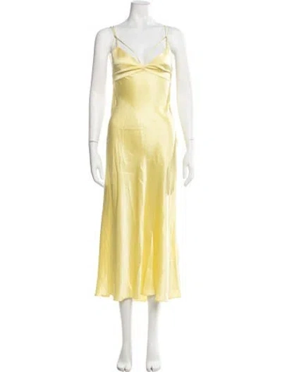 Pre-owned Dannijo Silk Midi Length Dress In Yellow