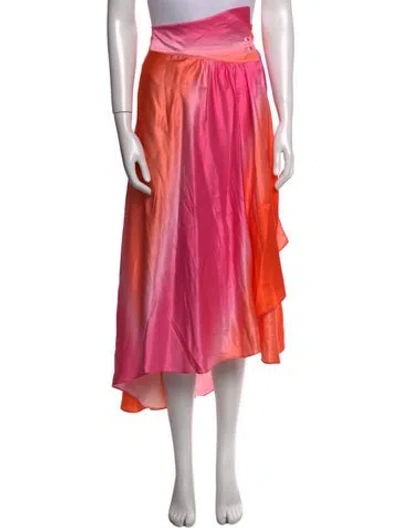 Pre-owned Dannijo Silk Midi Length Skirt In Multi