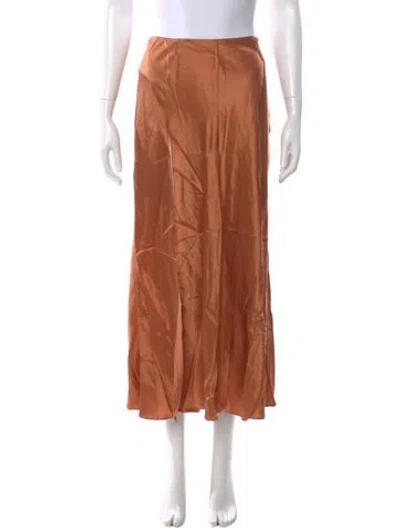 Pre-owned Dannijo Silk Midi Length Skirt In Orange