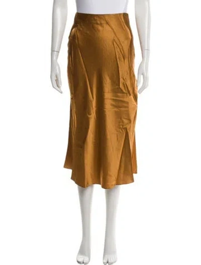 Pre-owned Dannijo Silk Midi Length Skirt W/ Tags In Brown