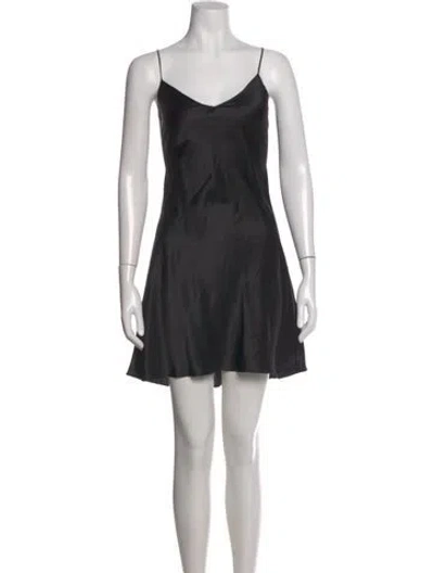 Pre-owned Dannijo Silk Mini Dress In Black