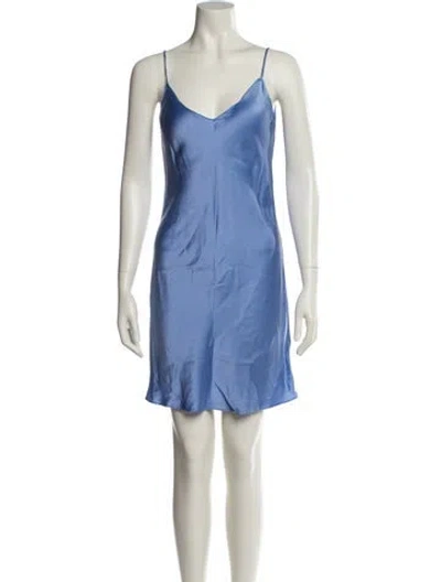 Pre-owned Dannijo Silk Mini Dress In Blue
